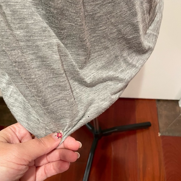 Yigal Azrouel Grey Top with Bubble Hem and Attached Neclace Chain. - Picture 11 of 12